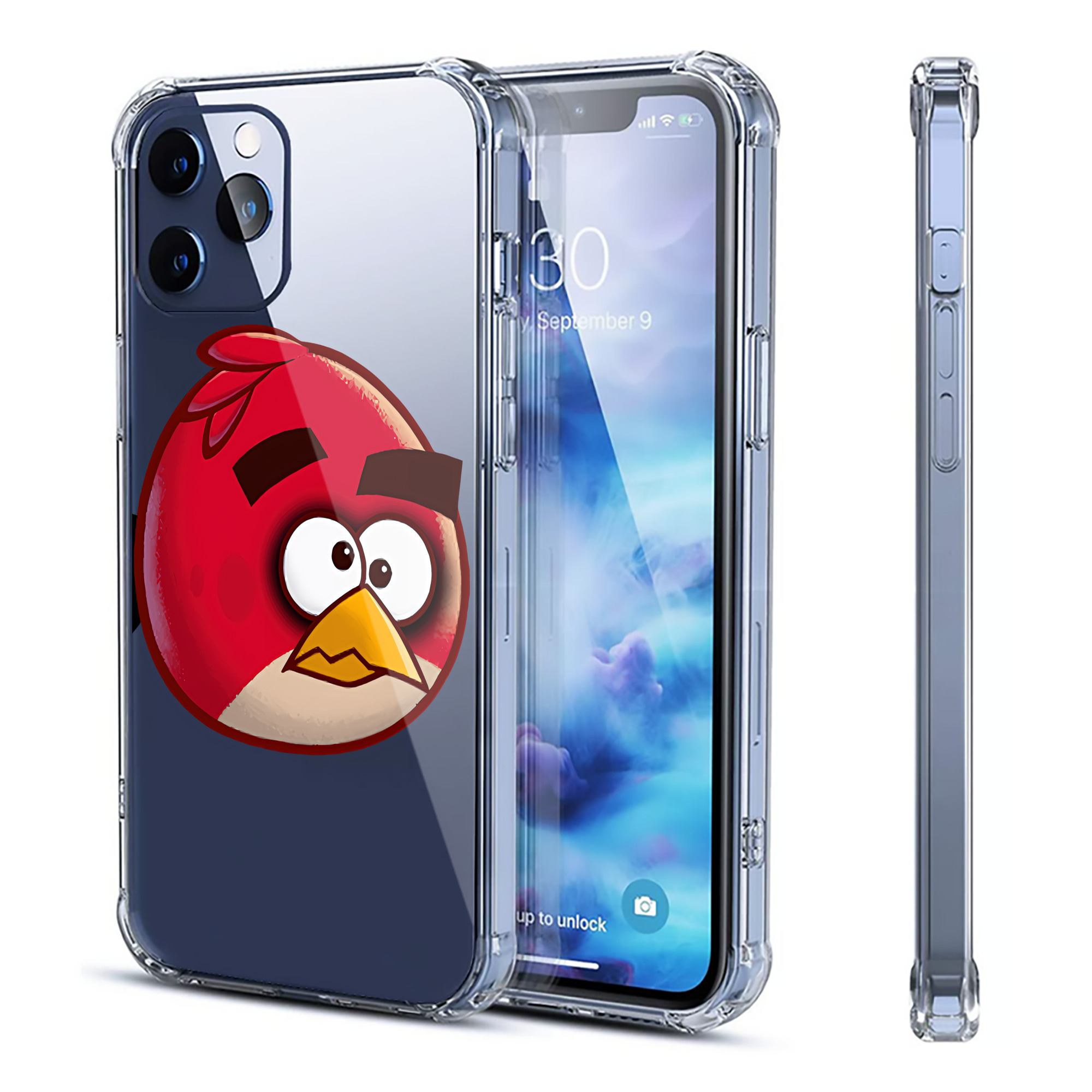（画像用） Angry Birds アングリーバード 【iPhone 12シリーズ対応】透明スマホケース（クリアソフトケース）
